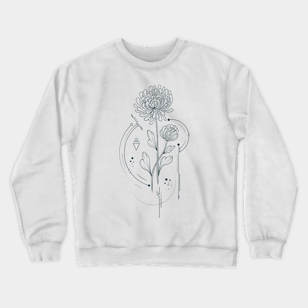 Chrysanthemum (November) Crewneck Sweatshirt by Designs by Katie Leigh